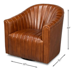 Essex Brown Swivel Chair - Ornate Home