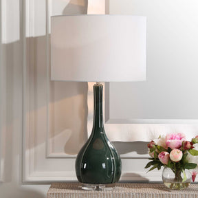 Essex Green Glass Table Lamp - Ornate Home
