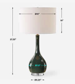 Essex Green Glass Table Lamp - Ornate Home