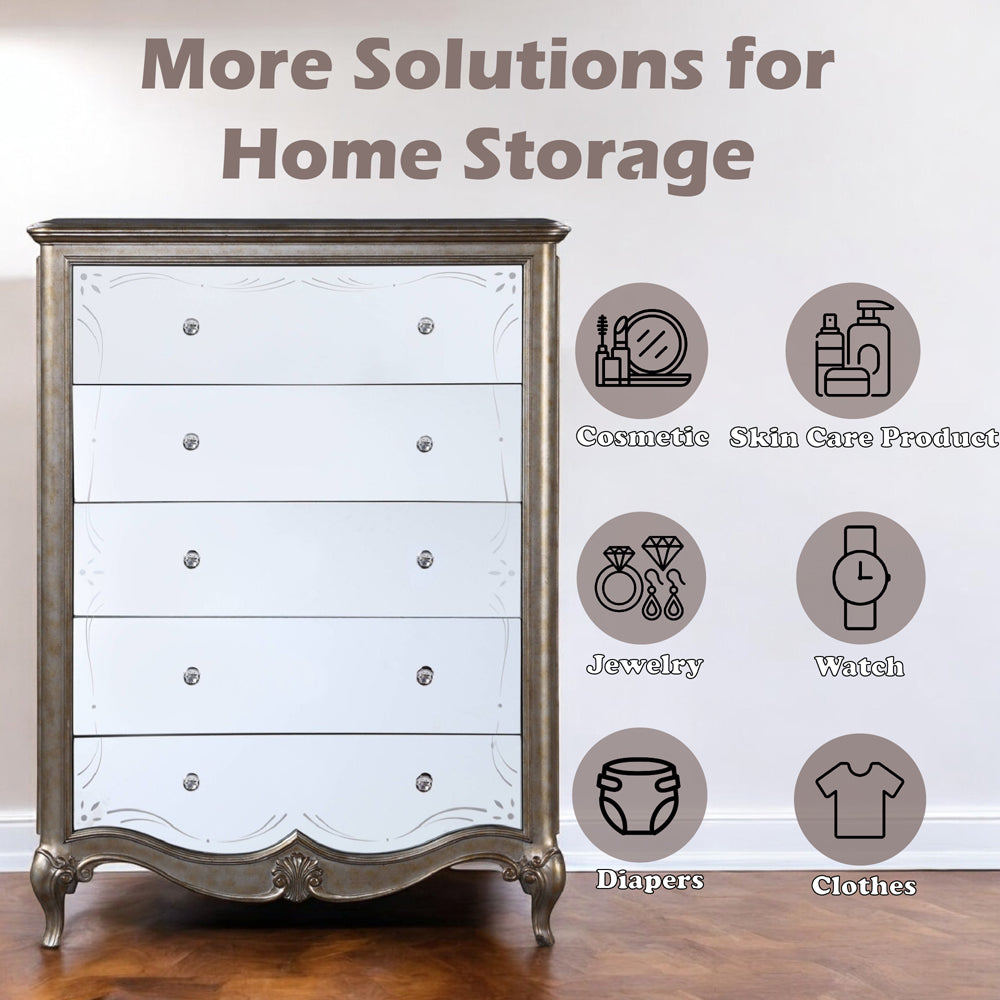 Esteban Antique Champagne Chest - Ornate Home