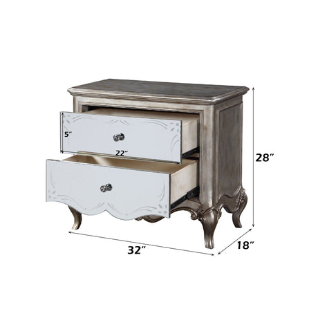 Esteban Antique Champagne Nightstand / 2 Drw. - Ornate Home