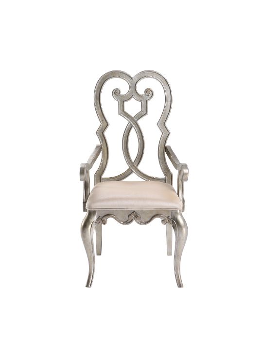 Esteban Ivory Velvet & Antique Champagne Dining Chair (Set of 2) - Ornate Home