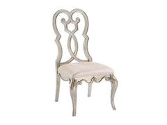 Esteban Ivory Velvet & Antique Champagne Side Chair (Set of 2) - Ornate Home