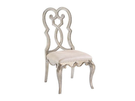 Esteban Ivory Velvet & Antique Champagne Side Chair (Set of 2) - Ornate Home