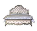 Esteban Velvet & Antique Champagne E. King Panel Bed - Ornate Home