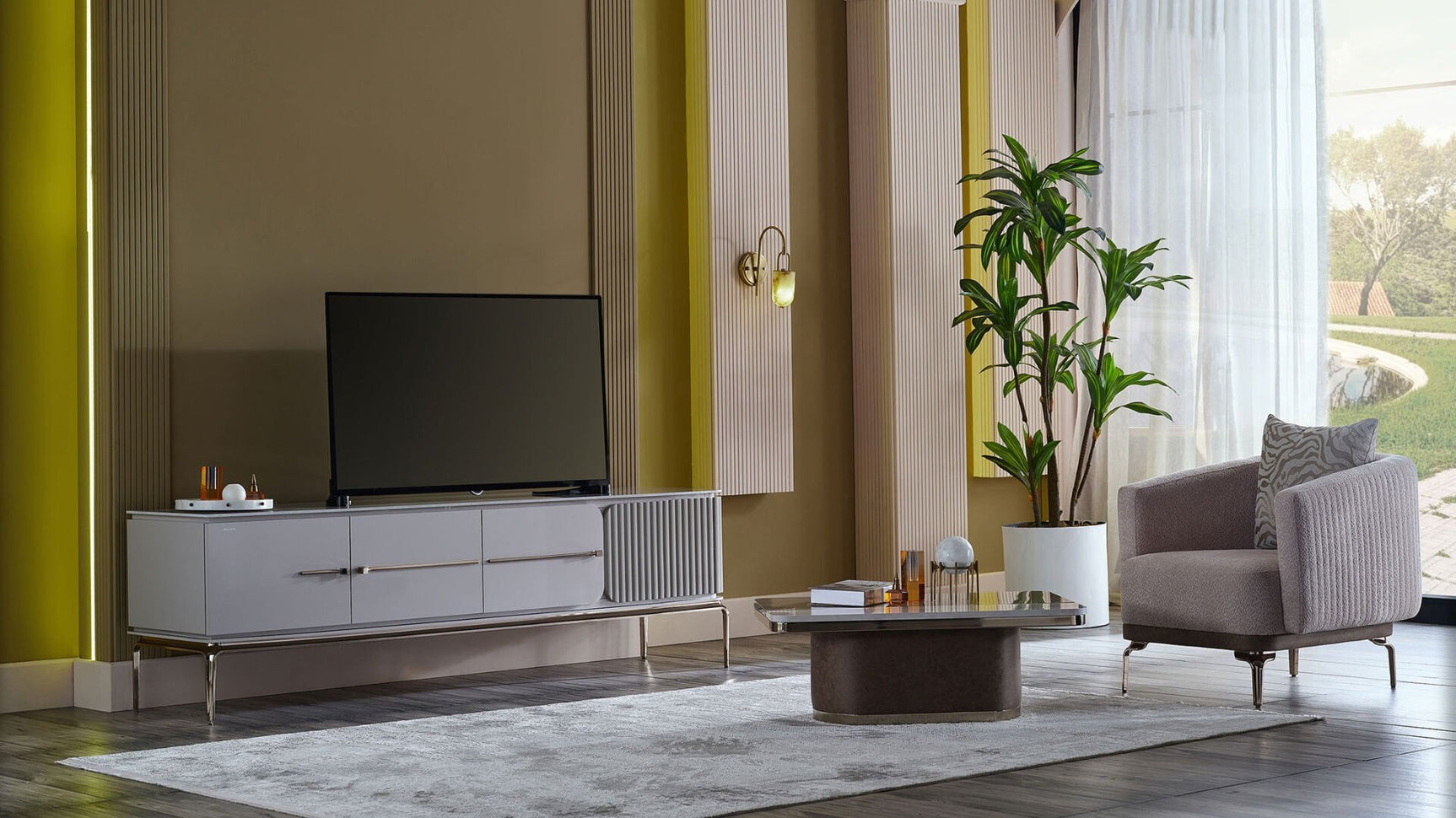 Estella Beige TV Stand - Ornate Home