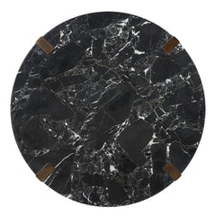 Estella Black/Walnut Coffee Table w/Marble Top - Ornate Home