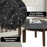 Estella Black/Walnut Coffee Table w/Marble Top - Ornate Home