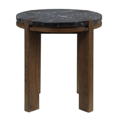 Estella Black/Walnut End Table w/Marble Top - Ornate Home