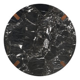 Estella Black/Walnut Round Dining Table w/Marble Top - Ornate Home