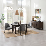 Estella Black/Walnut Round Dining Table w/Marble Top - Ornate Home