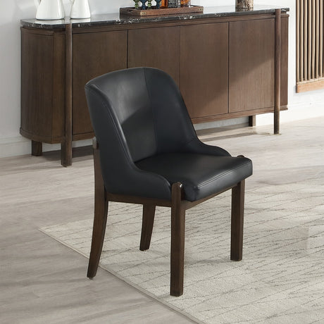 Estella Black/Walnut Side Chair (Set of 2) - Ornate Home
