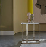 Estella Cream/Metallic Silver Side Table - Ornate Home