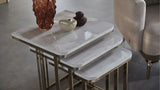 Estella Polished Gold/White Nesting Tables (Set of 3) - Ornate Home