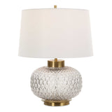 Estelle Brass/Gray Glass Table Lamp - Ornate Home