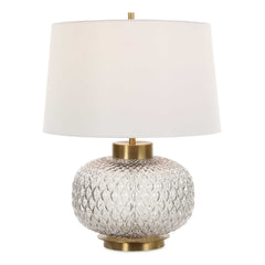 Estelle Brass/Gray Glass Table Lamp - Ornate Home