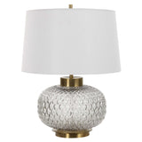Estelle Brass/Gray Glass Table Lamp - Ornate Home