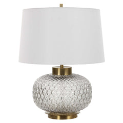 Estelle Brass/Gray Glass Table Lamp - Ornate Home