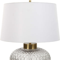 Estelle Brass/Gray Glass Table Lamp - Ornate Home