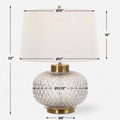 Estelle Brass/Gray Glass Table Lamp - Ornate Home