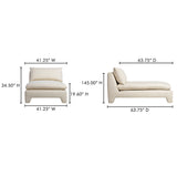 Estelle Cream Chaise - Ornate Home