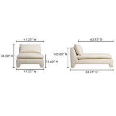 Estelle Cream Chaise - Ornate Home