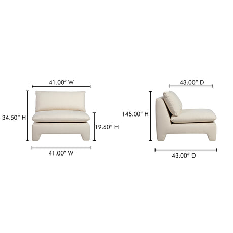 Estelle Cream Lounge Chair - Ornate Home