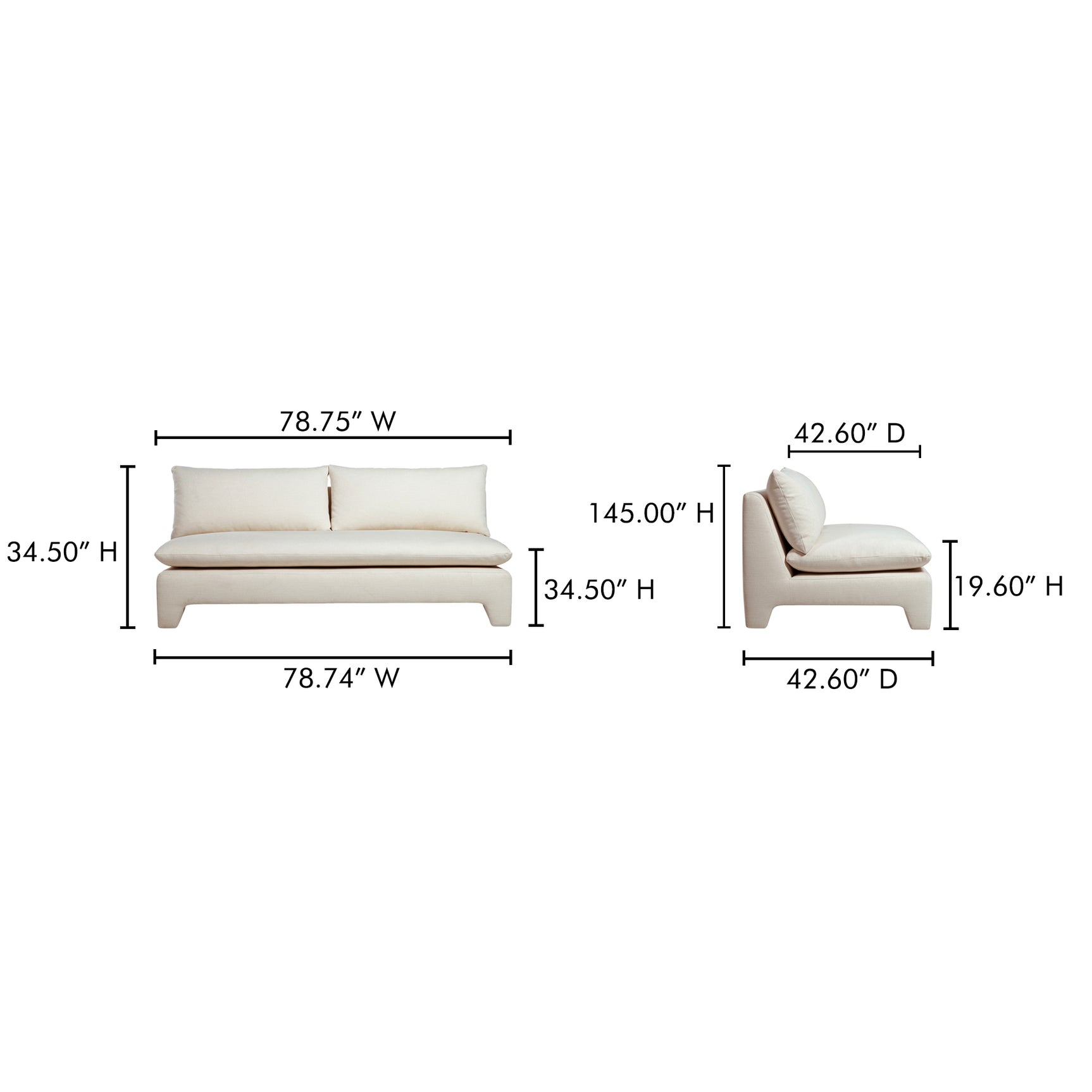 Estelle Cream Sofa - Ornate Home