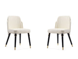 Estelle Dining Chair in Cream and Black (set of 2) - Ornate Home