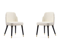 Estelle Dining Chair in Cream and Black (set of 2) - Ornate Home