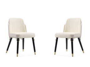 Estelle Dining Chair in Cream and Black (set of 2) - Ornate Home