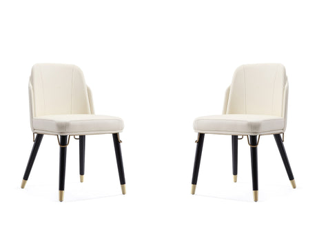 Estelle Dining Chair in Cream and Black (set of 2) - Ornate Home