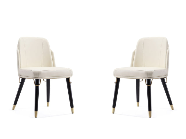 Estelle Dining Chair in Cream and Black (set of 2) - Ornate Home