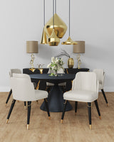 Estelle Dining Chair in Cream and Black (set of 2) - Ornate Home