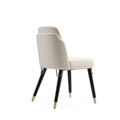 Estelle Dining Chair in Cream and Black (set of 2) - Ornate Home
