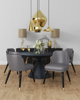 Estelle Dining Chair in Pebble and Black - Ornate Home