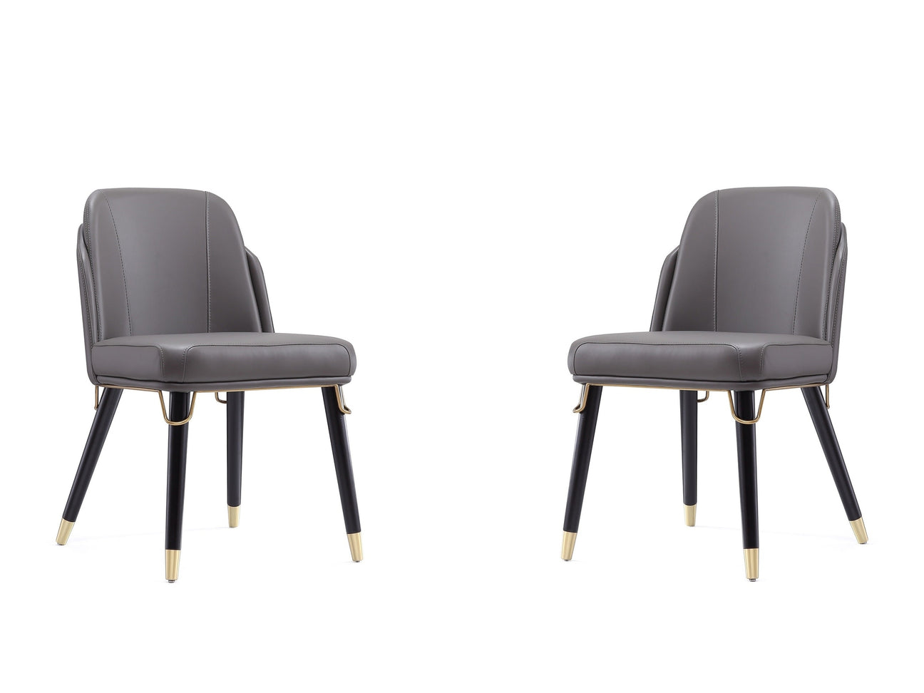 Estelle Dining Chair in Pebble and Black (set of 2) - Ornate Home