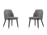 Estelle Dining Chair in Pebble and Black (set of 2) - Ornate Home