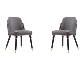 Estelle Dining Chair in Pebble and Black (set of 2) - Ornate Home