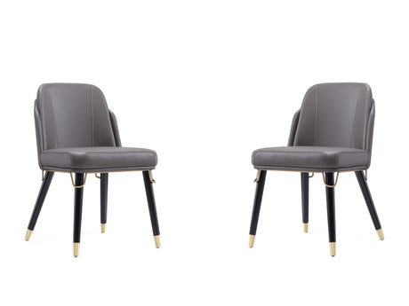 Estelle Dining Chair in Pebble and Black (set of 2) - Ornate Home