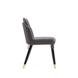 Estelle Dining Chair in Pebble and Black (set of 2) - Ornate Home