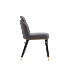 Estelle Dining Chair in Pebble and Black (set of 2) - Ornate Home