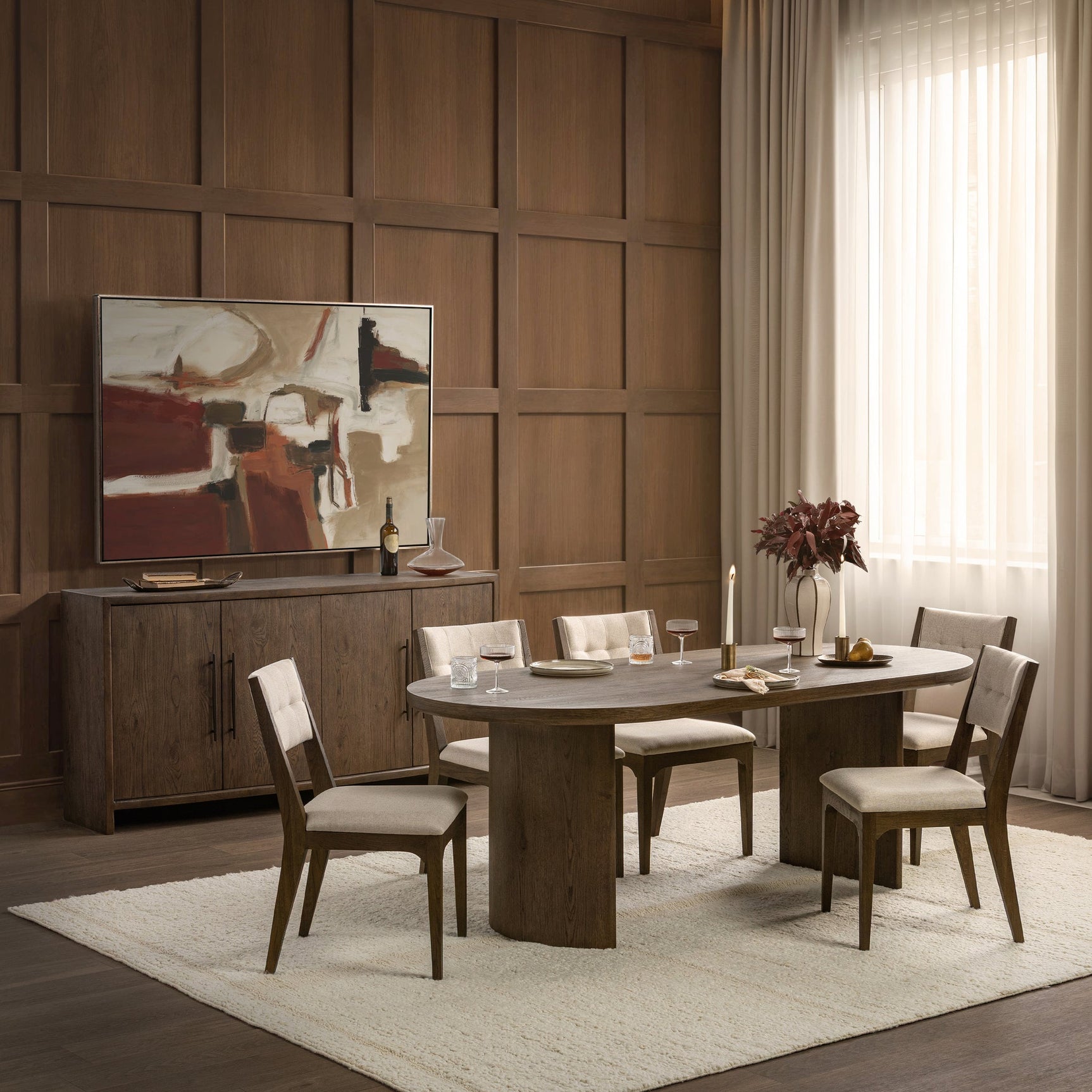 Estelle Soft Cocoa Dining Table - Ornate Home