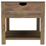 Esther Natural Sheesham 1-drawer Solid Wood Side End Table - Ornate Home