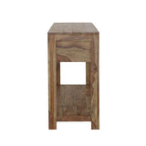 Esther Natural Sheesham 3 Drawer Storage Console Table - Ornate Home