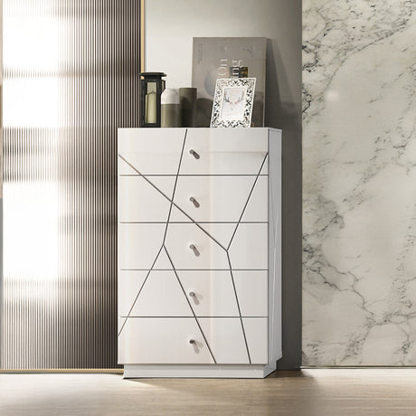 Esther White/Silver Chest - Ornate Home
