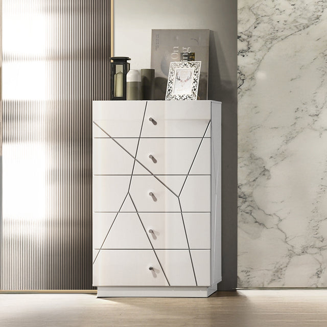 Esther White/Silver Chest - Ornate Home