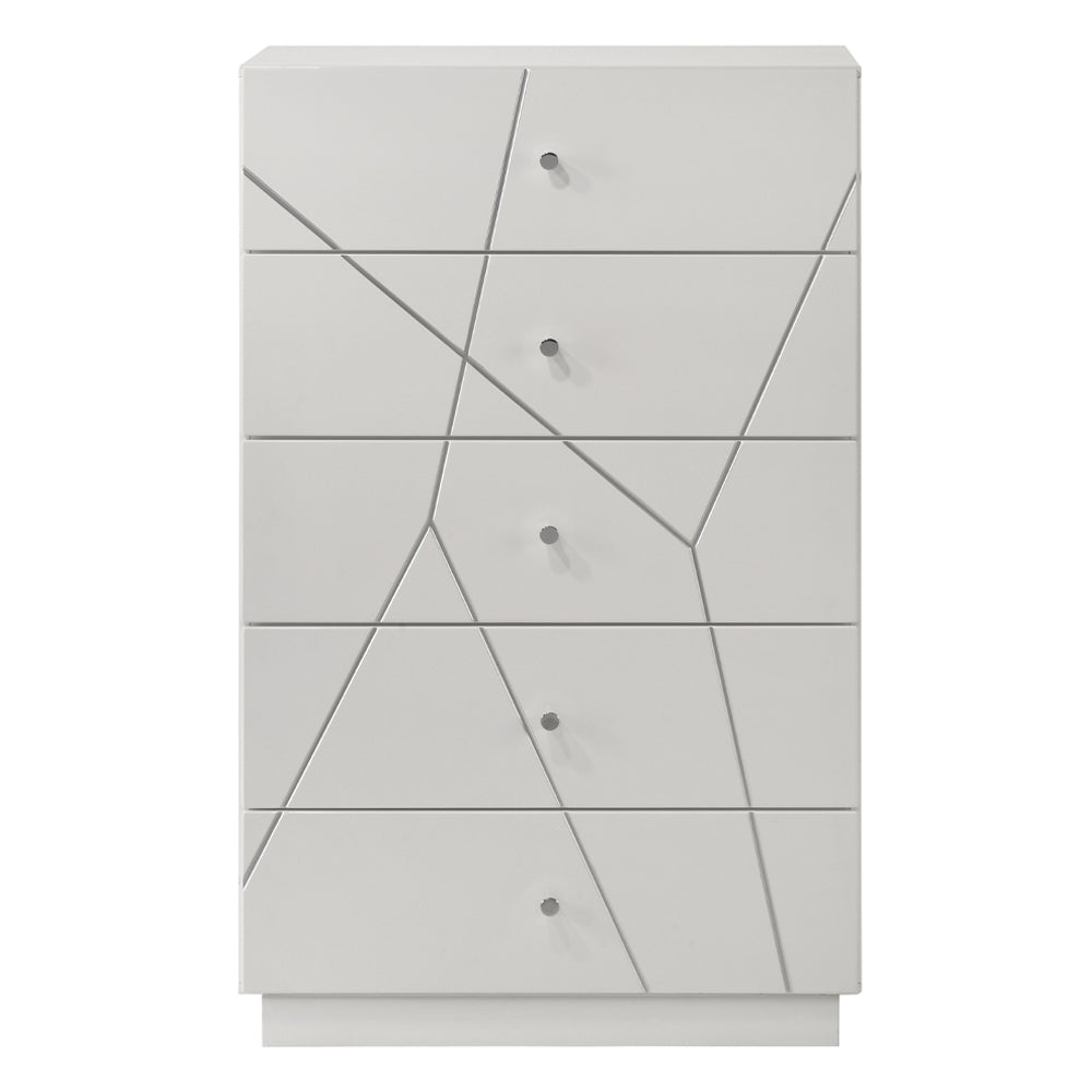 Esther White/Silver Chest - Ornate Home
