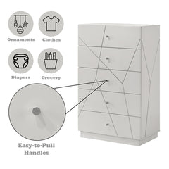 Esther White/Silver Chest - Ornate Home
