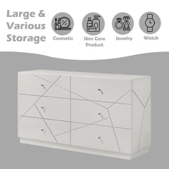 Esther White/Silver Dresser - Ornate Home
